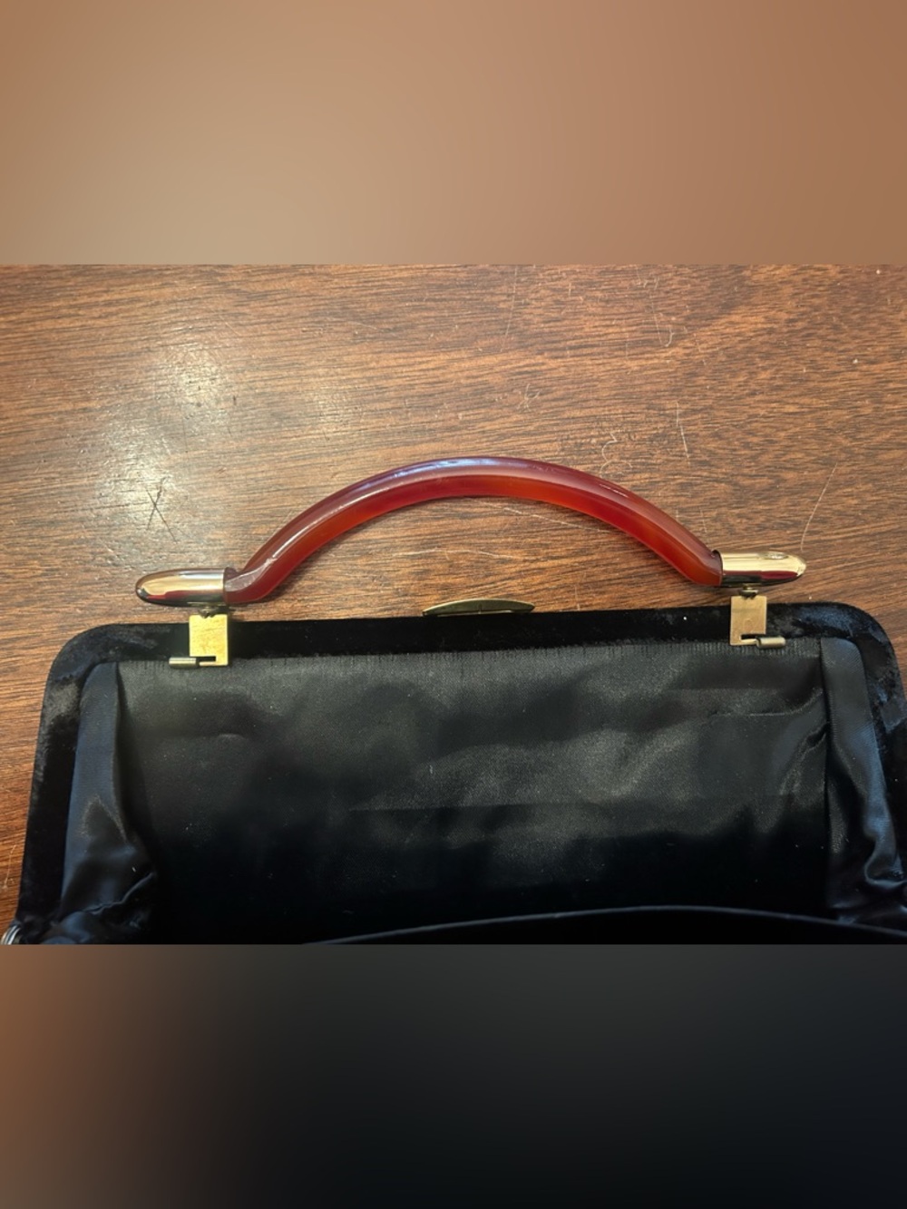 The Garvey Label Black Velvet Clutch Wristlet - Picture 4 of 5